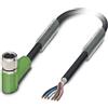 Phoenix Contact Cavo sensore M8 PUR a 6 poli angolato schermato/traino. Codifica A, lunghezza 4,0 metri nero-grigio RAL 7021,