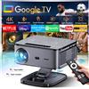 StarTech Proiettore Android 11 4K per la casa - Proiettore smart per home cinema, risoluzione 1080p Full HD - 42000 lumen, 3600 ANSI, WiFi 6, Bluetooth 5.4, messa a fuoco automatica, correzione trapezoidale, tecnologia LED LCD, TV Stick T08 Plus