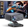 StarTech Proiettore intelligente 2025 T08 con tecnologia LED, sistema operativo Android 12, risoluzione Full HD 1080p, luminosità di 40000 lumen (2000 ANSI), supporto per la decodifica 4K e 8K, autofocus e correzione automatica della distorsione, e …
