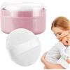 Générique Body Powder Container, Portable Dusting Storage, Puff Holder for Talcum, Loose Powder, Bath Essentials, Compact Design, Travel-Friendly, Home & Use, 3.54x3.54x2.36 in