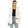 Fatto a mano Blazer da donna elegante bianco con frange formali per feste in vera pelle di...
