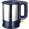 Unold 18018 Kettle - Bollitore elettrico in acciaio inox, blu 1,5 l, spina europea, 2200 W, bollitore flash, base in acciaio inox girevole a 360°, protezione contro l'essiccazione, spegnimento