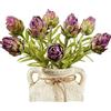Lovmeety Carciofi artificiali viola, 5 pezzi realistici rami finti fiori finti bouquet di verdure per composizioni floreali casa matrimonio decorazione tavolo