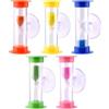 kivrimlarv Set di clessidra con sabbia, 5 pezzi con ventosa, timer in da 2 minuti e 3 minuti per spazzolare i denti, cucinare, giocare e uso scolastico, alta robustezza, 3 x 6 cm