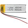 Liter energy battery Batteria 401240 LiPo 3.7V 350mAh 1.295Wh 1S 5C Liter Energy Battery per l'elettronica Ricaricabile Telefono Portatile Smartwatch Orologio GPS - Non adatto per Radiocomando 42x12x4mm (350mAh|401240)