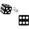 Zenvie Orecchini dadi neri, argento sterling 925, giochi