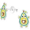 Zenvie Graziosi orecchini a bottone con avocado con confezione regalo - Argento sterling e frutta in cristallo