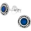 Zenvie Orecchini a perno rotondi in stile vintage con cambio di colore a seconda dell'umore, 8 mm, in argento Sterling, confezione regalo, Argento sterling