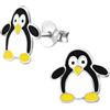 Zenvie Orecchini a perno a forma di pinguino in argento Sterling 10 x 11 mm, creatura delle nevi antartiche, Argento sterling