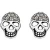 Zenvie Orecchini in argento Sterling con teschio e cristalli, 8 mm x 10 mm, in confezione regalo