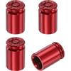PATIKIL Tappi Gomme Auto, 4Pz Tappo Valvola Pneumatici Universali in Lega di Alluminio Tappini Coperture per Auto SUV Camion Moto e Biciclette, Rosso