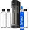 Sodapop Aeratore Logan Starter Set con cilindro CO₂ e 3 bottiglie di vetro, nero opaco, altezza 42,6 cm