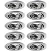 Paulmann 93399 Lampada da incasso LED Base rotonda 10 faretti da incasso da max. 10 Watt ferro spazzolato apparecchio da incasso metallo spot da soffitto GU10
