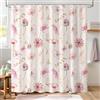 Hopomoon Tenda Doccia Rosa 180x180 cm - Tenda Bagno con Motivi Floreali e Stampe Botaniche in Stile Boho, in Poliestere Impermeabile e Lavabile Include 12 Ganci