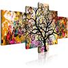 DekoArte 429 - Quadri moderni Stampa di Immagini Artistica Digitalizzata | Tela Decorativa Per Soggiorno o Stanza da letto | Stile Astrazioni Arte Albero della Vita Gustav Klimt | 5 Pezzi 180 x 85 cm