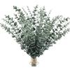 Leixi 24 steli di eucalipto artificiali foglie di eucalipto steli reali grigio verde tocco foglia rami per casa ufficio fiori bouquet centrotavola decorazione matrimonio