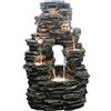 Dehner Salto - Fontana da Giardino con Illuminazione a LED, ca. 99 x 63,5 x 50 cm, in poliresina, Colore: Grigio