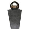 Dehner Kioto - Fontana da Giardino con Illuminazione a LED, ca. 83 x 34 x 34 cm, in Acciaio Inox, Colore: Grigio