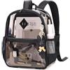 MUSEVOS Zaino Trasparente per Eventi da Stadio Approvato 12×6×12, Borsa Mini Trasparente in TPU Spessa con Tasca Frontale per Concerti e Sport, nero, Small, moderno