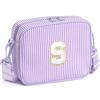 YOOLIFE Borsa a tracolla con lettere per bambine, regalo per bambine da 3, 4, 5, 6, 7, 8, 9, 10, 11, 12 anni, regalo di compleanno personalizzato per adolescenti, sorelle, nipote, Lilla, S