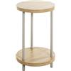 HAKU Tavolino rotondo in rovere chiaro grigio cashmere MDF e metallo - Dimensioni: A 50 x Ø 30 cm Stile: Moderno