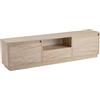 Hanah Home Supporto per TV elegante e storta, travertino, 160 x 42 x 18 cm, realizzato in 100% melamina rivestita, spessore: 18 mm, perfetto per spazi moderni in casa, ufficio e studio, design elegante e