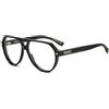 Dsquared2 D2 0204 807 - Occhiali da Vista Aviator Doppio Ponte Oversize Uomo - Nero & Oro