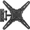 GRIFEMA GB1010 Supporto TV Parete per 26-65", Staffa TV con Braccio Girevole ed Estendibile, Fino a 35kg, VESA Max 400x400mm, Universale Porta TV da Parete, Nero