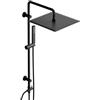 Görbach Colonna doccia senza Miscelatore Fori Muro Regolabili, Set Doccia con Asta Doccia, Saliscendi Doccia con Soffione a Pioggia 30 x 30 cm, Nero