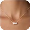 Turandoss Collana da donna con pietra portafortuna, con ciondolo rotondo in oro 14 carati, regalo personalizzato per mamma, donna, ragazza, ragazza, ragazza, ragazza, 12 mesi, 40+6cm, Metallo, Topazio