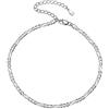 PROSILVER Cavigliera Donna Sexy Argento 925 Regolabile 3mm/22+5 cm, Cavigliere da Donna Cavigliera Donna Sottile con Confezione Regalo