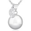 Tusuzik Collana lunga Donna Chiama Angeli Gravidanza in Argento 925, Ciondolo Piedini Rimovibile con Zirconi 5A, Idea Regalo Originali per Futura Mamma