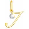 Rodium - Ciondoli in oro, lettera I con zirconi, oro 14k/finezza 585, ciondoli per collana o bracciale a catena per donna
