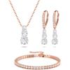 Clearine Trilogy, set di gioielli da donna con zirconi cubici e orecchini