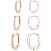Cangall Orecchini a cerchio in argento 925, 3 paia di orecchini a cerchio ovali in argento sterling 925, per piercing multiplo, ipoallergenici, piccoli cartilagine, per dormire, ovali, in argento 925