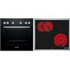 Bosch HND611LS62 - Set di fornelli da incasso, composto da HEG517BB3, 60 x 60 cm, prodotto in Germania, aria calda 3D, idrolisi, display LED e piano cottura elettrico NKN645GA2E, zona arrosto, calore