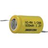 vhbw batteria sostituisce 1/2AA per modellismo (600mAh, 1,2V, NiMH, verde, con contatti a saldare (Z))