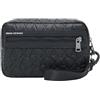 Armani Exchange Pochette nera da uomo con logo monogram UNI