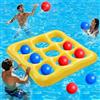 Aquadelos Tomatoys Gioco Galleggiante Tris Gonfiabile per Piscina con Palline Lanciatori Giocattolo Acquatico Estate Adulti Famiglie Festa Piscina Esterno