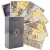 Generic Mazzo di carte per tarocchi, set di carte per divinazione, gioco di lettura del destino, strumento di guida spirituale con 78 carte, pratica di predizione della fortuna per uso sociale, uso sociale