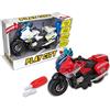 Teorema PLAY CITY Moto Smonta Rimonta per Bambini, Polizia e Vigili del Fuoco, con Luci e Suoni, Movimento a Frizione, Scala 1:20, Con Cacciavite per Bambini, Livrea Assortita