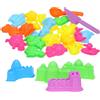SHINEOFI Set di 27 Stampini per La Sabbia con Castello, Forme di Animali E Attrezzi per Bambini - Giochi Estivi per La Spiaggia E La Sabbiera (colori Assortiti)