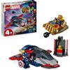 LEGO ǀ Marvel Capitan America Contro Thanos - Giocattolo Avengers con Aereo e 2