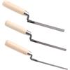 MEISO 3 pezzi Tuck Pointer Trowel Set with Wood Handle 14 3/8 1/2 Sizes Mortar Repair and Masonry Tools for Tuck Punting Brick Joint Filling and Grouting Work