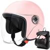 Generico Mezzo Casco Da Moto - Casco Da Moto A Faccia Aperta Da 25,59 Pollici, Equipaggiamento Per Caschi DaMoto | Copricapo Da Equitazione Leggero Con Fibbia A Sgancio Rapido, Design Aerodinamico Della Calot