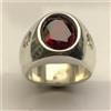 Anello In Argento Sterling 925 Con Gemma Di Granato Naturale Per Uomo AJ787