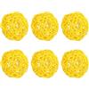 PATIKIL 6 Pezzi 3 inch Palline di Vimini di Rattan per Centrotavola Giallo | Ciotole Matrimonio Feste Decorazione Casa, Palline Decorative, DIY Artigianato