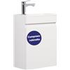 Kometmöbel Mobile Bagno Sospeso 40cm con Lavabo in Resina - Mobiletto Salvaspazio per Bagno di Servizio - Già Assemblato (Bianco 40cm, Con Rubinetto Cromo)