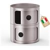 Kiseely Contenitore, comodino camera da letto, Comodino armadietto,moderno tavolino da camera per camera da letto, soggiorno, bagno (Grigio S1, 2 Elementi)