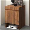 Valdoza Mobile Nascosto per Robot Aspirapolvere con Ante, Armadio Salvaspazio in Legno con Piano Estraibile per Cambio Acqua, Per Soggiorno, Camera da Letto, Cucina(Brown)
